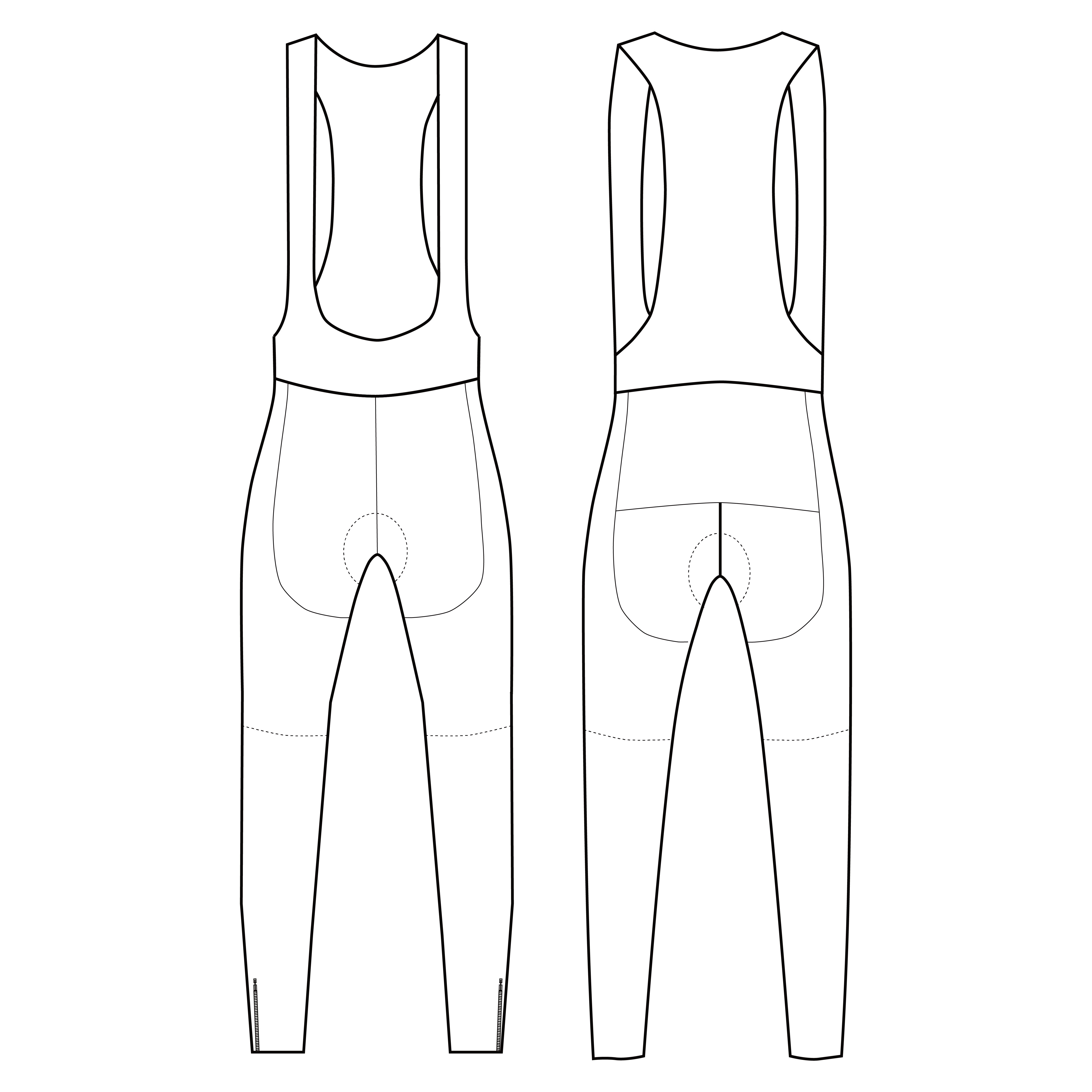 Cycling long pant rendering template