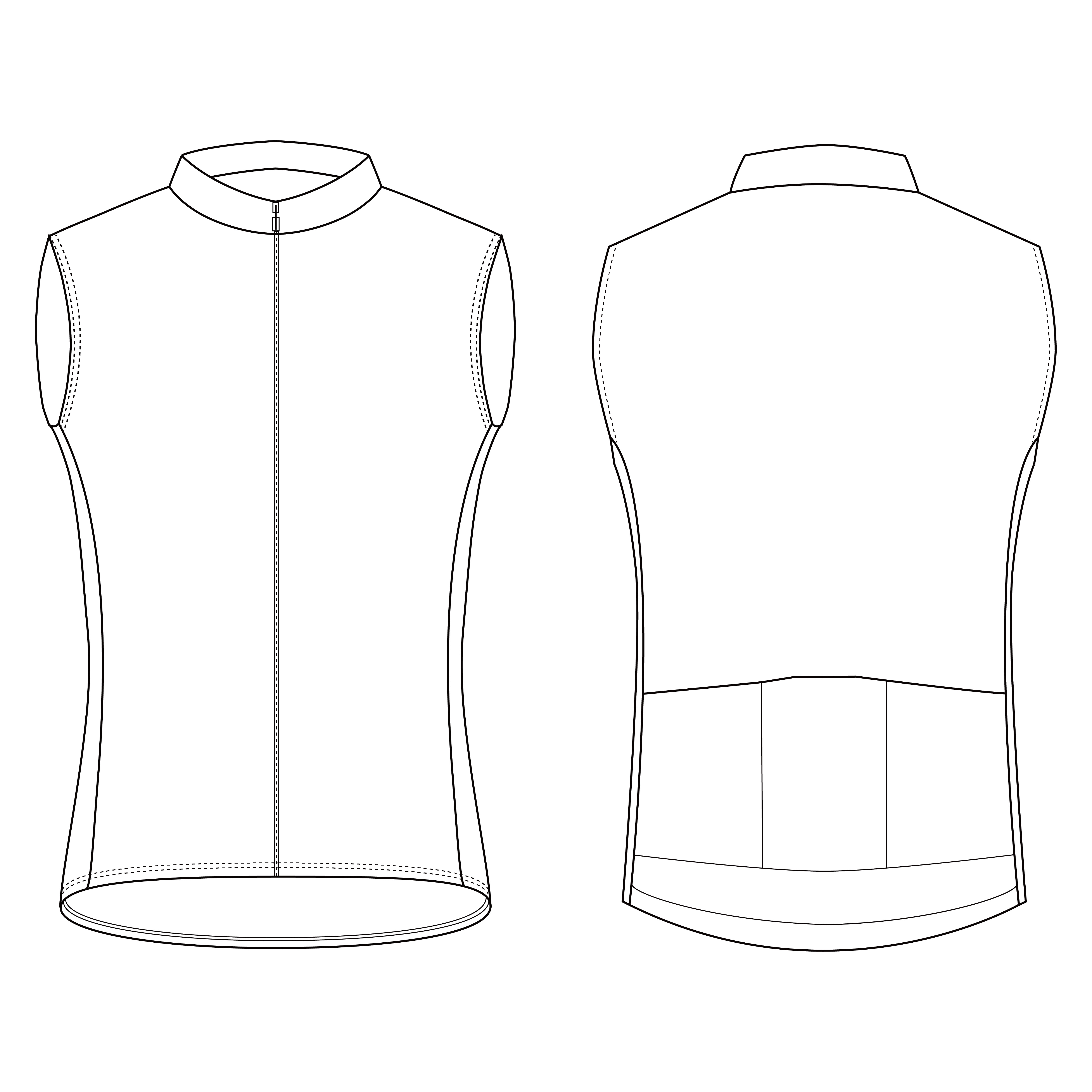 Sleeveless cycling jersey rendering template
